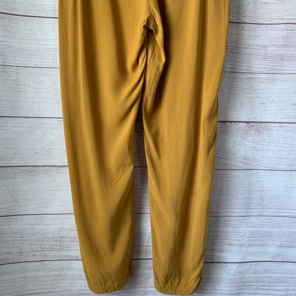 Ambiance Apparel Mustard Yellow Paper Bag Pants Tie Front Pockets Size Large - Picture 8 of 16